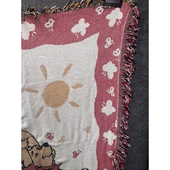 Vintage Disney Winnie The Pooh Tapestry Blanket Throw Blanket 38”x49” Untreated - Picture 3 of 6